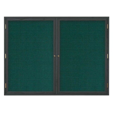 United Visual Products Single Door Indoor Enclosed Easy Tack Bo UV302EZ-GREEN-GOLD